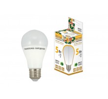 Лампа светодиодная НЛ-LED-A60-5 Вт-230 В-4000 К-Е27, (58х109 мм), Народная  SQ0340-0110  TDM