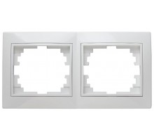 1-502-01 Intro Рамка на 2 поста гор., СУ, Plano, белый  Б0027625  Intro