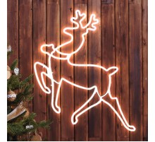 Неоновая фигура Олень, холодный белый свет,  ENIOF - 14  ,  64*60 см, 220V, длина провода 1 м, IP44  Б0051952  ЭРА