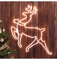 Неоновая фигура Олень, холодный белый свет,  ENIOF - 14  ,  64*60 см, 220V, длина провода 1 м, IP44  Б0051952  ЭРА