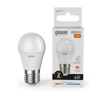 Лампа светодиодная LED Elementary Шар 12W 880lm E27 3000K  53212  Gauss