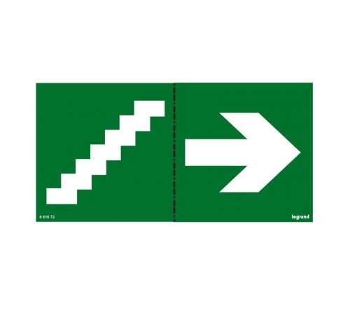 Универсальная самоклеящаяся информационная табличка 100х200 мм "лестница + стрелка"  661672  Legrand