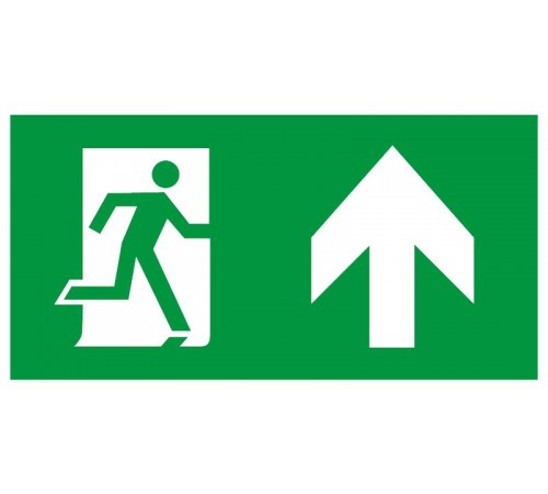 Самоклеящаяся этикетка  INFO-SSA-127 бэклит 259x135мм Человек-стрелка-вверх зеленая SSA-103   Б0064714  ЭРА