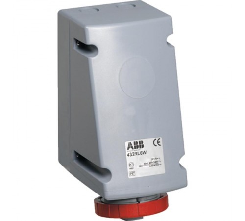 Розетка для монтажа на поверхность с подключением шлейфа 332RL11W, 32A, 3P+E, IP67, 11ч  2CMA168493R1000  ABB