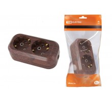 Колодка розеточная 2 гнезда 2П+З 16А 250В "Эко" (бук)   SQ1806-0060  TDM