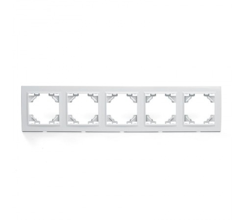 Рамка пятиместная горизонтальная, серия Эрна, PFR00-9005-01, белый  39620  STEKKER