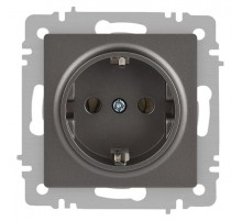 Розетка Intro Accent 6-202-09 2P+E Schuko, 16А-250В, IP20, СУ, титан  Б0063701  Intro