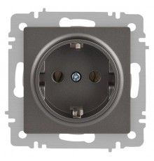 Розетка Intro Accent 6-202-09 2P+E Schuko, 16А-250В, IP20, СУ, титан  Б0063701  Intro