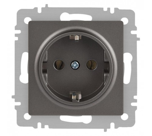 Розетка Intro Accent 6-202-09 2P+E Schuko, 16А-250В, IP20, СУ, титан  Б0063701  Intro