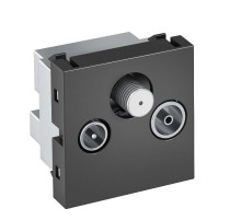 Антенная розетка TB+радио+спутник Modul45 45x45 мм (черный) (ANT-3SD SWGR1)  6105284  OBO Bettermann