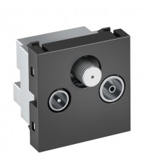 Антенная розетка TB+радио+спутник Modul45 45x45 мм (черный) (ANT-3SD SWGR1)  6105284  OBO Bettermann