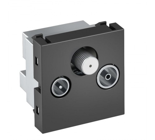 Антенная розетка TB+радио+спутник Modul45 45x45 мм (черный) (ANT-3SD SWGR1)  6105284  OBO Bettermann