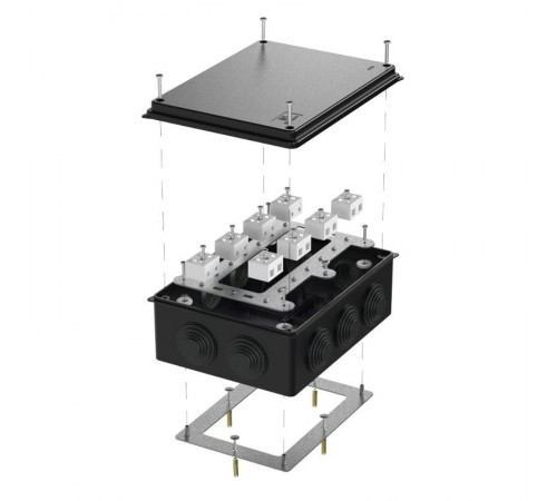 Коробка огнестойкая для о/п 40-0320-FR10.0-16 Е15-Е120 RAL9005 200х150х75 (5 шт/кор) черная  40-0320-9005-FR10.0-16  Промрукав