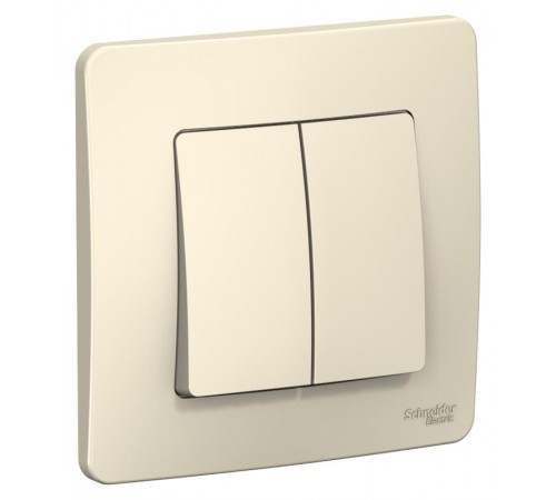 Blanca Молочный С/У Переключатель 2-клавишный, 10А, 250B  BLNVS106602  SE