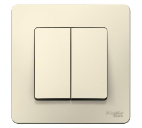 Blanca Молочный С/У Переключатель 2-клавишный, 10А, 250B  BLNVS106602  SE