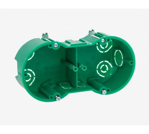 Коробка установочная КУП 2-х местная 141х70х45мм для полых стен саморез. мет. лапки IP20 (100/1200)  Б0051421  ЭРА