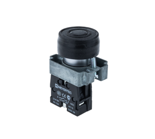 Кнопка в кожухе, черная, 1NO, мет. MTB2-BPZ112  58160  ОВЕН