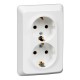 Этюд Белый С/У Розетка 2-ая с заземлением без шторок 16А 250B  PC16-107B  SE