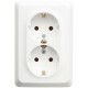 Этюд Белый С/У Розетка 2-ая с заземлением без шторок 16А 250B  PC16-107B  SE