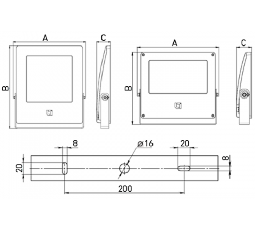 Светодиодный прожектор LEADER LED 50 D30 52Вт 4000K  IP66 30град  1350000780  Световые Технологии