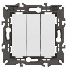 Выключатель Elegance 14-1107-01М тройной, 10АХ-250В, белый матовый  Б0065796  ЭРА