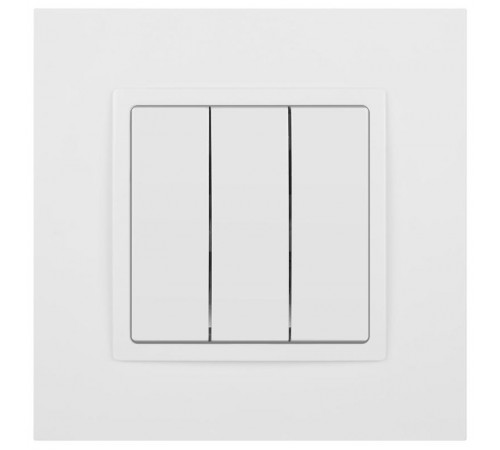 Выключатель Elegance 14-1107-01М тройной, 10АХ-250В, белый матовый  Б0065796  ЭРА