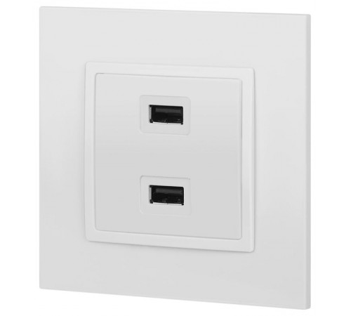 14-4110-01 Устройство зарядное USB, 230В/5В-2100мА, IP20, Эра Elegance, белый  Б0034358  ЭРА