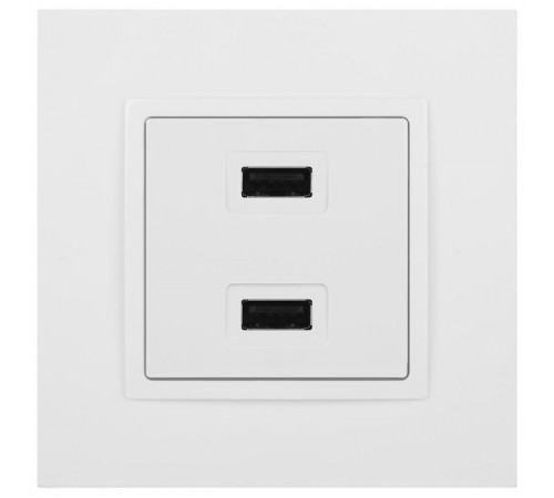 14-4110-01 Устройство зарядное USB, 230В/5В-2100мА, IP20, Эра Elegance, белый  Б0034358  ЭРА