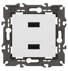 14-4110-01 Устройство зарядное USB, 230В/5В-2100мА, IP20, Эра Elegance, белый  Б0034358  ЭРА