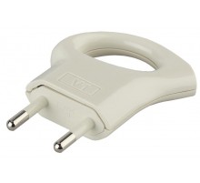 Вилка V1  б/з 6A с кольцом непрямой ввод белая (10/200/9600) Б0019182  ЭРА