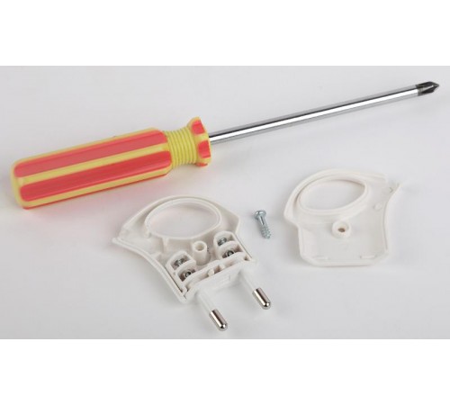 Вилка V1  б/з 6A с кольцом непрямой ввод белая (10/200/9600) Б0019182  ЭРА