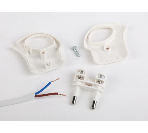 Вилка V1  б/з 6A с кольцом непрямой ввод белая (10/200/9600) Б0019182  ЭРА