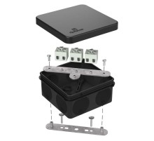 Коробка огнестойкая для о/п двухкомпонентная 60-0210-FR2.5-6 Е15-Е120 RAL9005 80х80х40 (44 шт/кор) черная  60-0210-9005-FR2.5-6  Промрукав