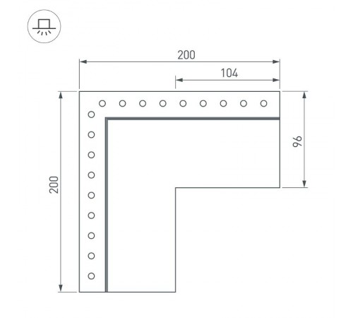 Угол SL-LINIA55-FANTOM-EDGE внешний (arlight, Металл)  030137  Arlight