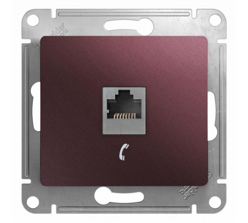 Glossa Баклажановый Розетка телефонная RJ11  GSL001181T  SE