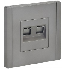 FORTE&PIANO Розетка комп. 2-ая RJ45 кат.6 FP534 сталь  FP-K20-2-K46  IEK