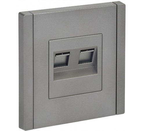 FORTE&PIANO Розетка комп. 2-ая RJ45 кат.6 FP534 сталь  FP-K20-2-K46  IEK