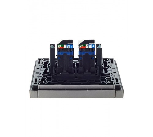 FORTE&PIANO Розетка комп. 2-ая RJ45 кат.6 FP534 сталь  FP-K20-2-K46  IEK