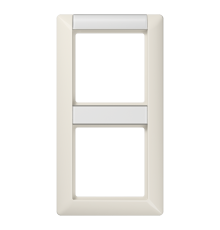 Рамка 2-кратная с полем для надписи для горизонтальной и вертикальной установки; слоновая кость  AS582NA  Jung