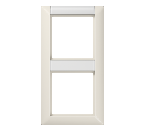 Рамка 2-кратная с полем для надписи для горизонтальной и вертикальной установки; слоновая кость  AS582NA  Jung