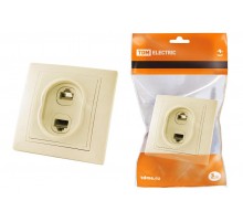 Розетка телефонная RJ11 + компьютерная RJ45 сл. кость "Таймыр"  SQ1814-0123  TDM