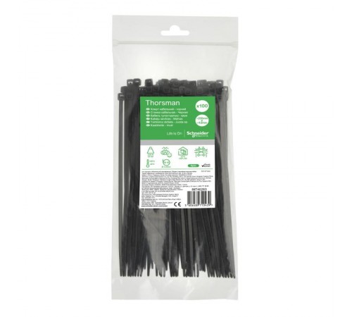 СТЯЖКА КАБЕЛЬНАЯ 200х4.8 ЧЁРНАЯ (100шт)