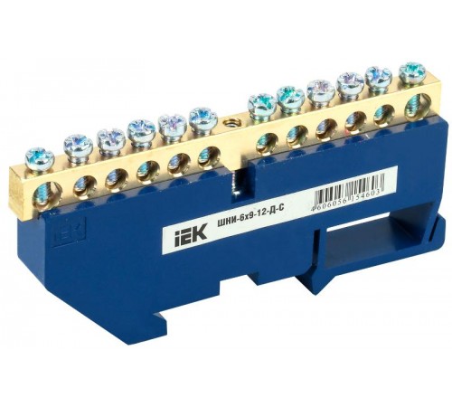 Шина N ноль на DIN-изоляторе ШНИ-6х9-12-Д-С  YNN10-69-12D-K07  IEK