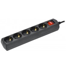 Удлинитель У05В 5 мест с/з 5м 3х1мм2 10А 250В чер.  WYP10-10-05-05-ZK-K02-G  GENERICA