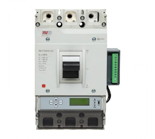 Выключатель автоматический AV POWER-3/3 630А 100kA ETU6.2 AVERES  mccb-33-630H-6.2-av  EKF