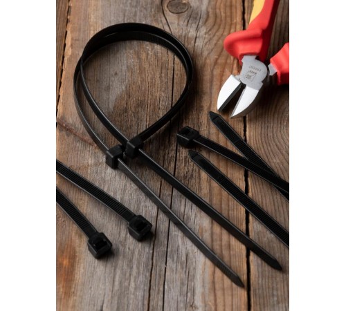 Хомут P6.6 стандартный (ч), 7.6x400 (100шт) FlexLock PROxima  plc-fl-ctsb-7.6x400  EKF