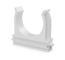 Крепёж-клипса для труб Полистирол белая д40 (15шт/300шт уп/кор)  PR.02740б  Промрукав