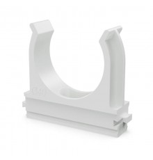 Крепёж-клипса для труб Полистирол белая д40 (15шт/300шт уп/кор)  PR.02740б  Промрукав