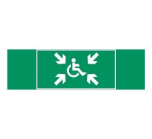 Пиктограмма (наклейка) "Безопасная зона МГН" 310х90мм для авар-эвакуац св-ка Basic IP65  V5-EM02-60.002.032  VARTON