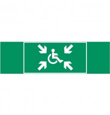 Пиктограмма (наклейка) "Безопасная зона МГН" 310х90мм для авар-эвакуац св-ка Basic IP65  V5-EM02-60.002.032  VARTON